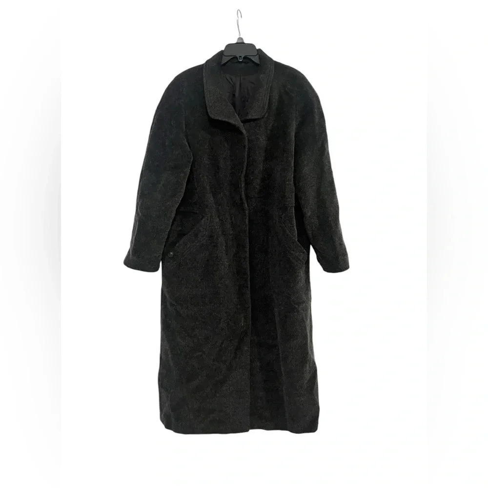 Peter Hahn Wool Mohair Button Down Long Coat Sz 8/10